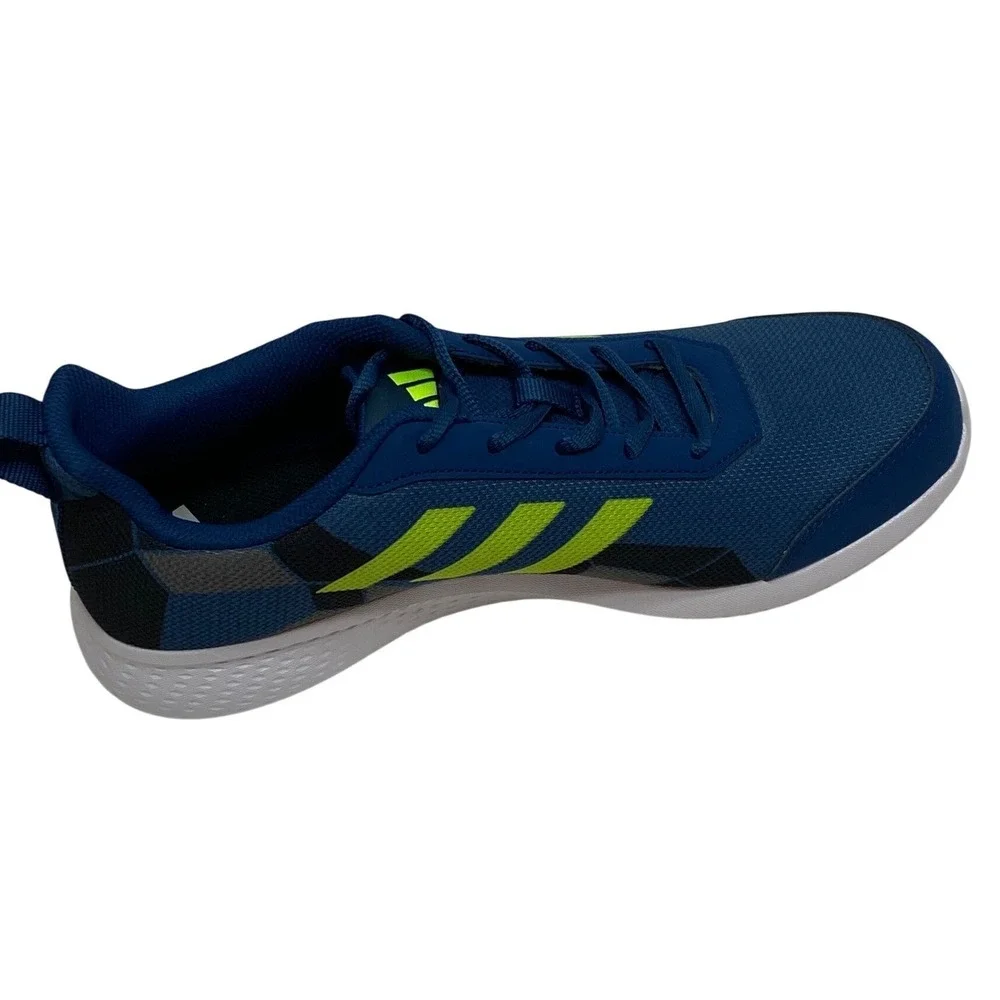 Adidas Men Blue Lime Green Running Shoes Sneakers Mesh Lace Up Athletic 8.5 NWOB